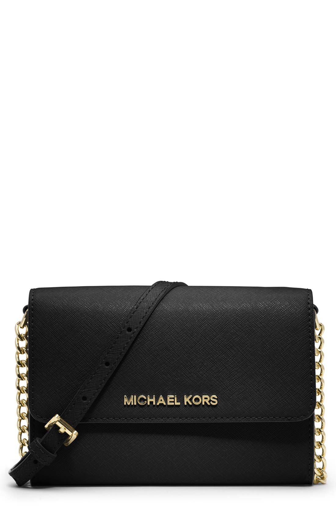 MICHAEL Michael Kors 'Jet Set - Large Phone' Saffiano Leather Crossbody Bag, Main, color, 