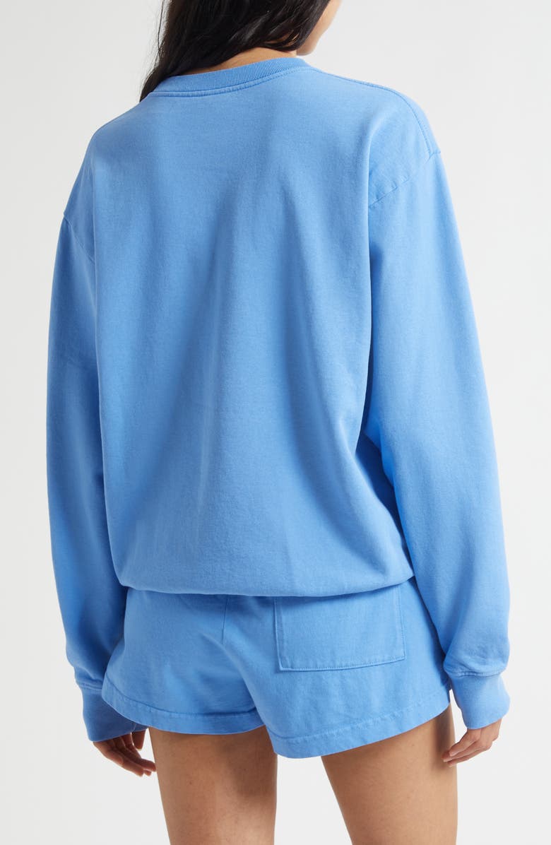 Sporty & Rich Wellness Ivy Cotton Graphic Sweatshirt, Alternate, color, Flax Blue
