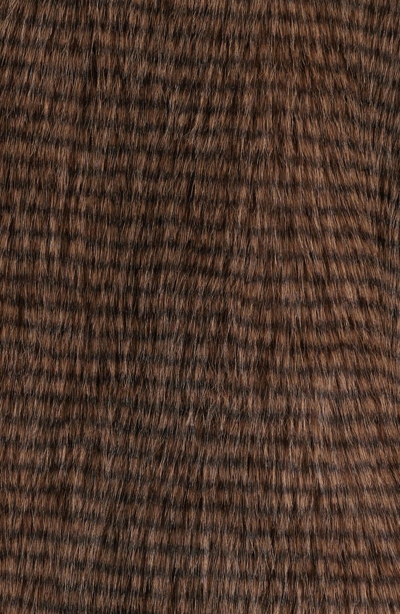 Bernardo Long Faux Fur Coat, Alternate, color, Brown Mix