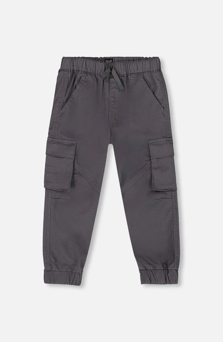 Deux par Deux Twill Jogger Cargo Pants, Main, color, Dark Gray Blue
