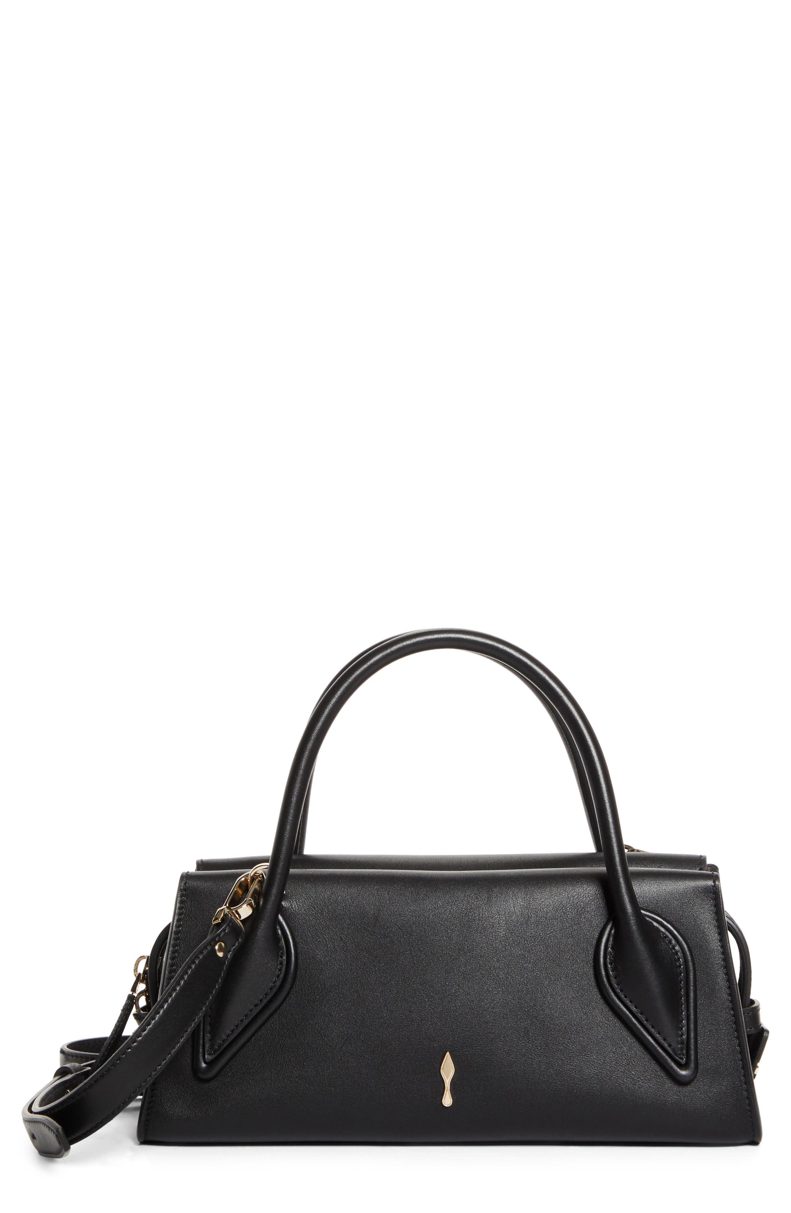 Christian Louboutin Mini Lambskin Baquette Bag, Main, color, Black