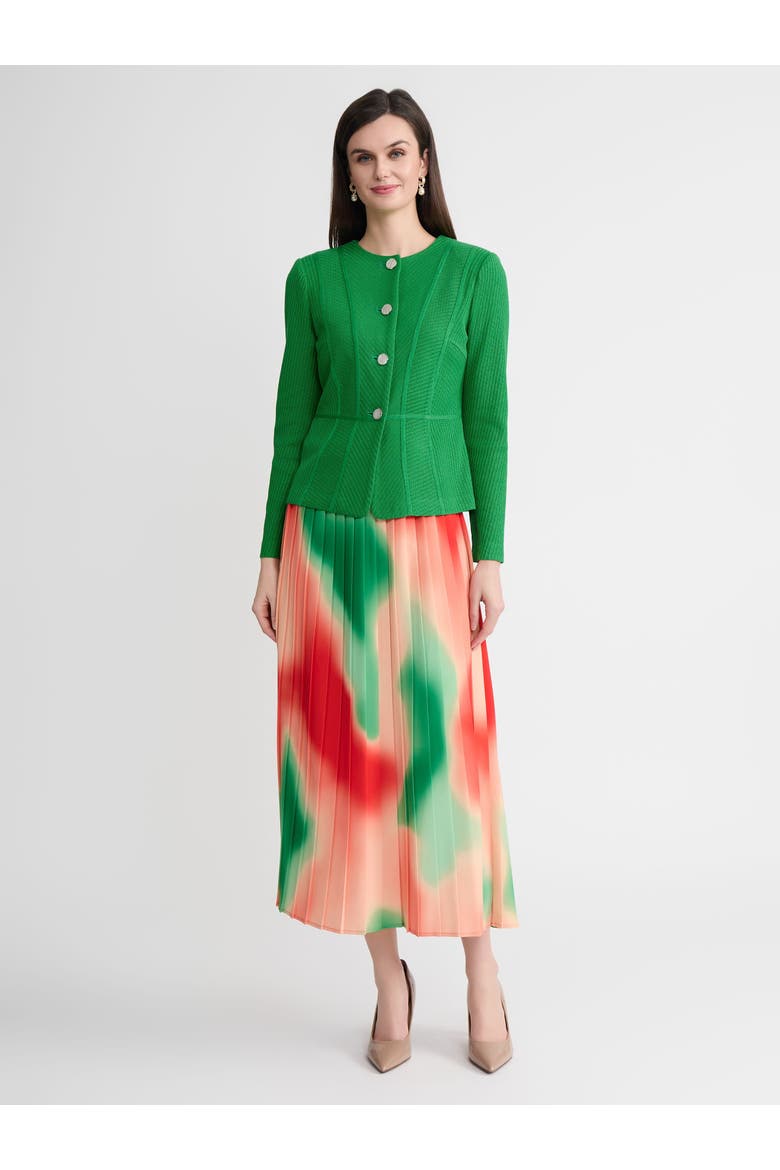 Tailored Tonal Princess Seam Knit Jacket, Main, color, Clover Field