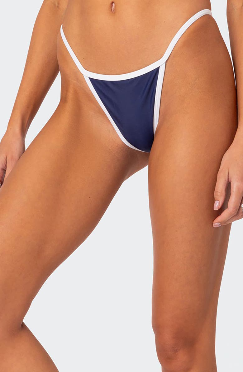 EDIKTED International Girl Bikini Bottoms, Alternate, color, Navy