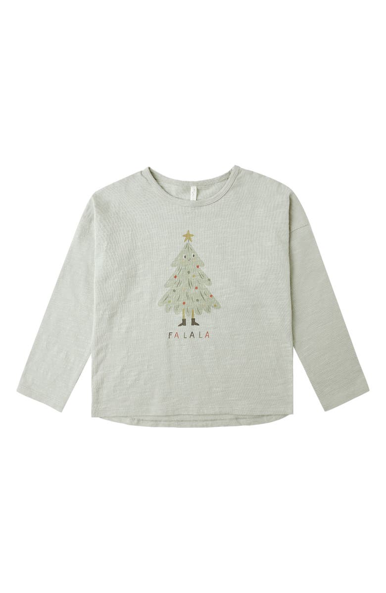 QUINCY MAE Christmas Tree Cotton Graphic T-shirt, Main, color, Pistachio