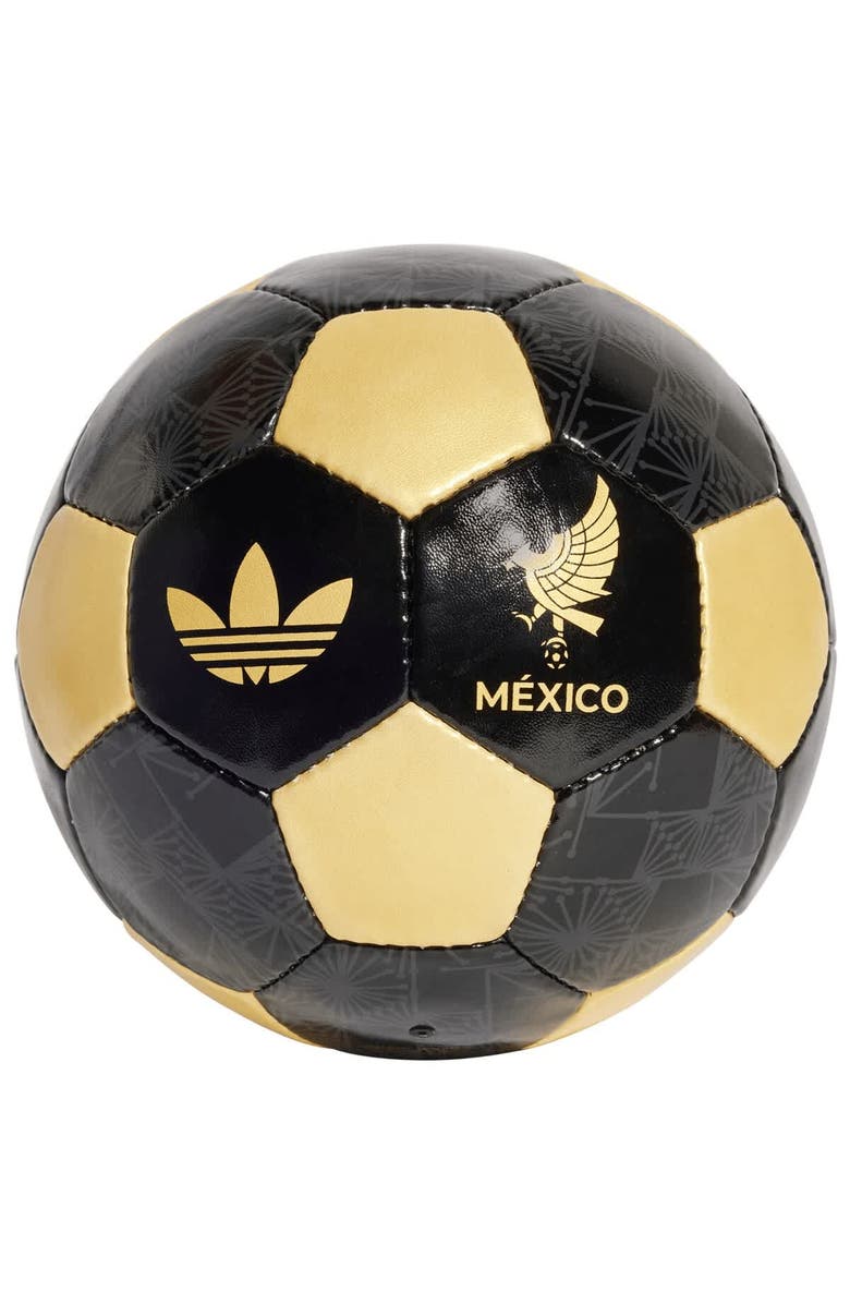 adidas Men's adidas Black/Gold Mexico National Team 2025 Third Jersey Soccer Ball, Main, color, 