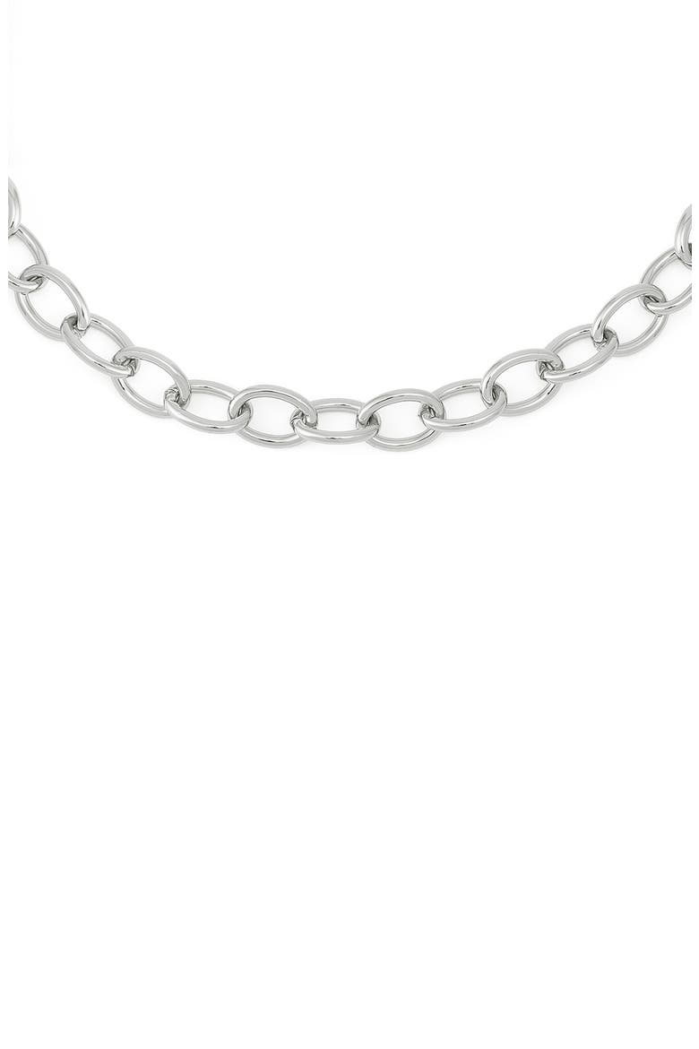 Mixed Link Chain Necklace, Alternate, color, SHINY RHODIUM