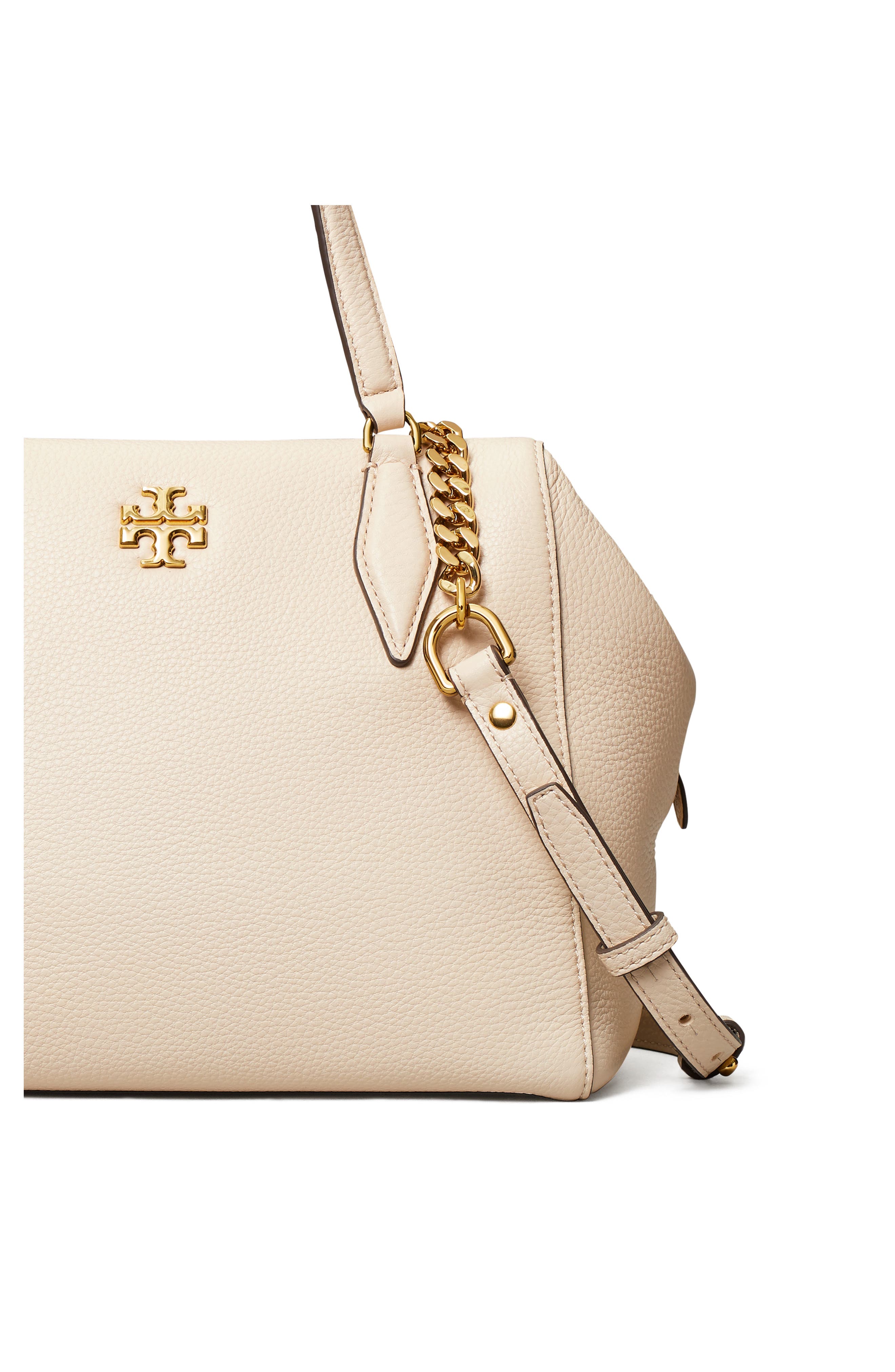 Kira Pebbled Leather Satchel, Alternate, color, NEW CREAM