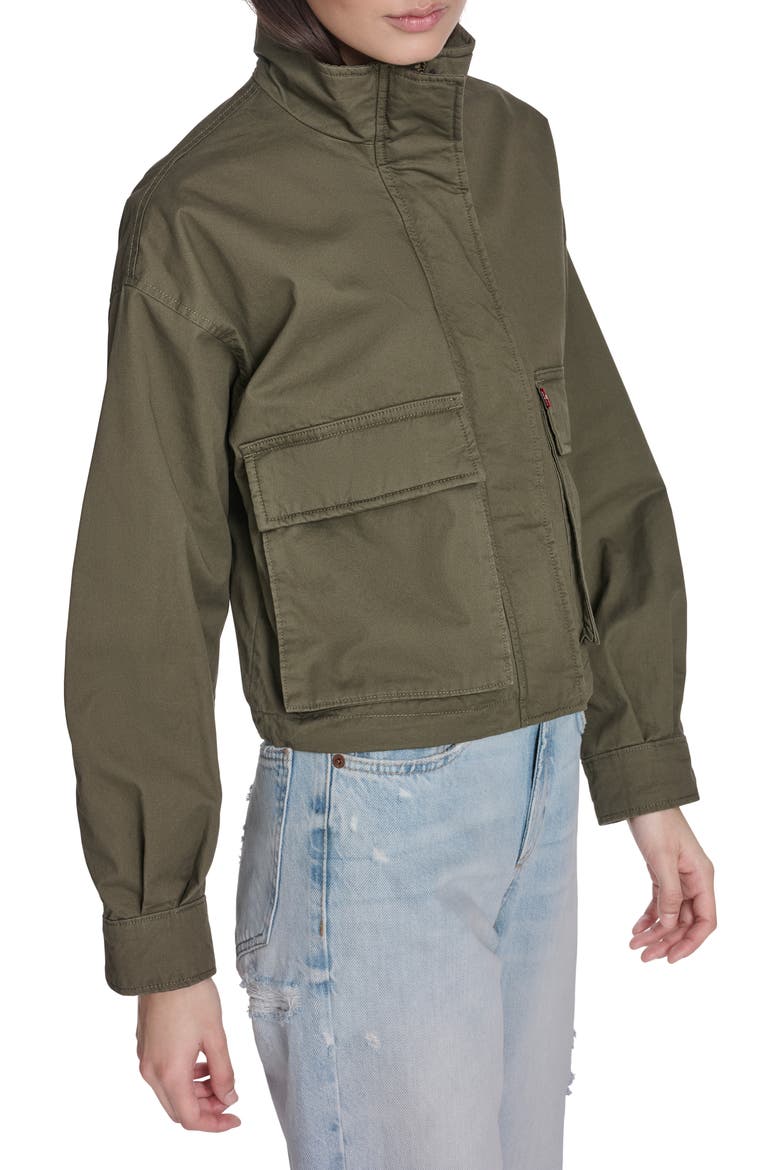 Crop Surplus Jacket, Alternate, color, OLIVE NIGHT