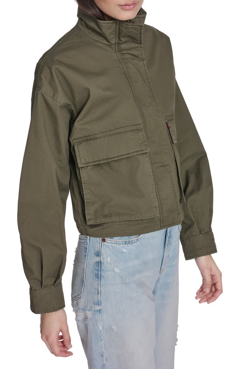 Levi's Crop Surplus Jacket, Alternate, color, Olive Night