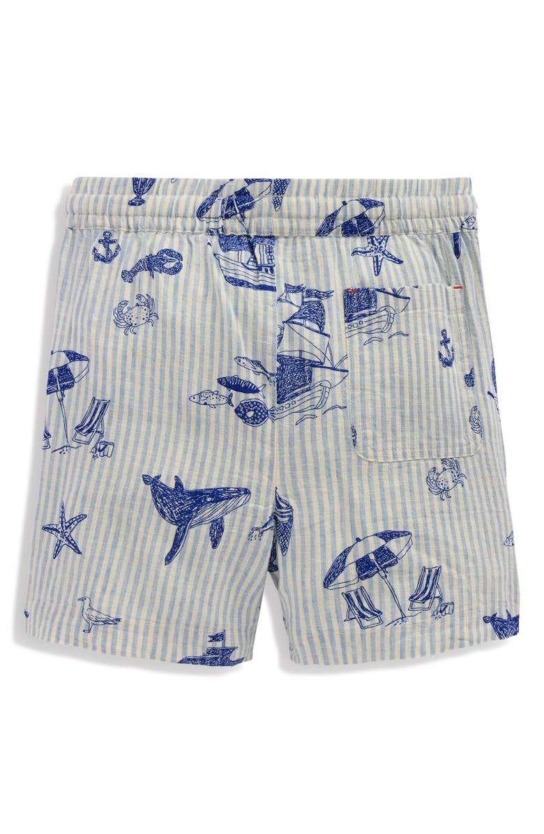 Mini Boden Kids' Linen & Cotton Shorts, Alternate, color, Stripe Seaside