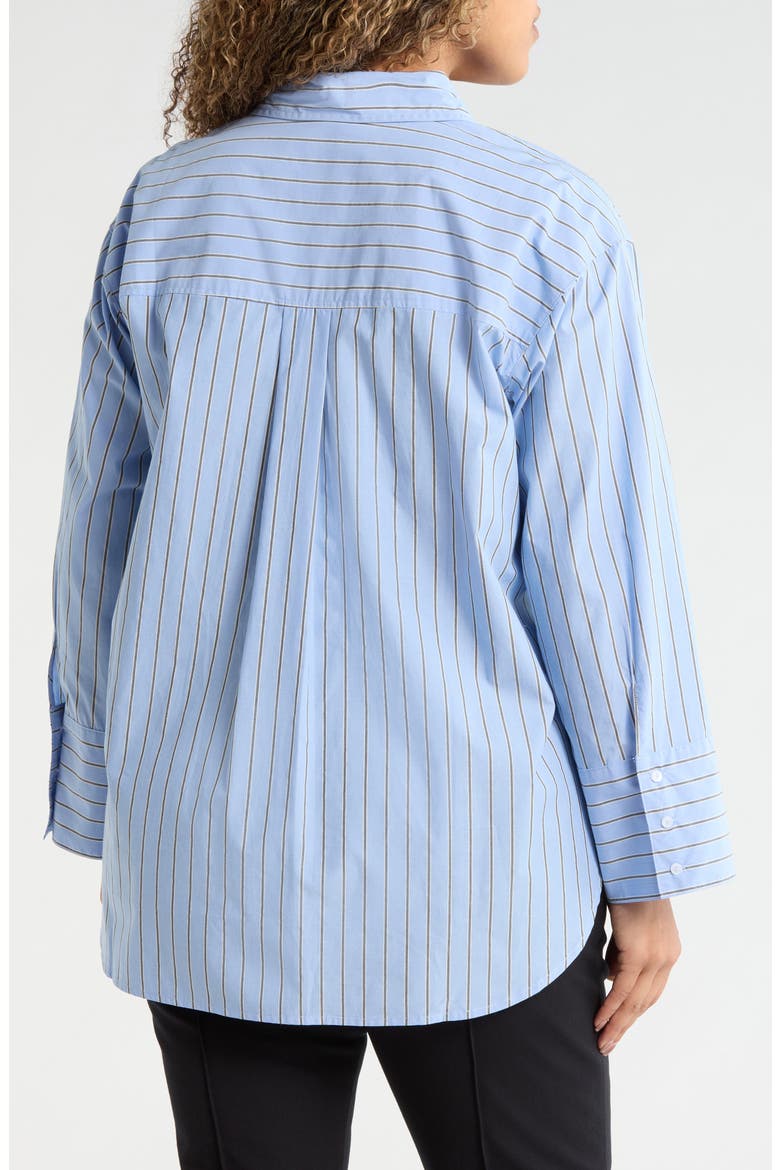 Stripe Cotton Poplin Button-Up Shirt, Alternate, color, BLUE- NAVY SHAYNA STRIPE