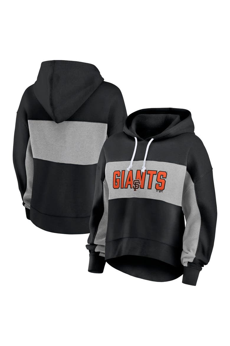 Women's Fanatics Black San Francisco Giants Filled Stat Sheet Pullover Hoodie, Main, color, Black