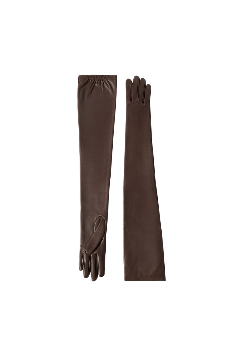 Nappa leather long gloves, Alternate, color, Rust Brown
