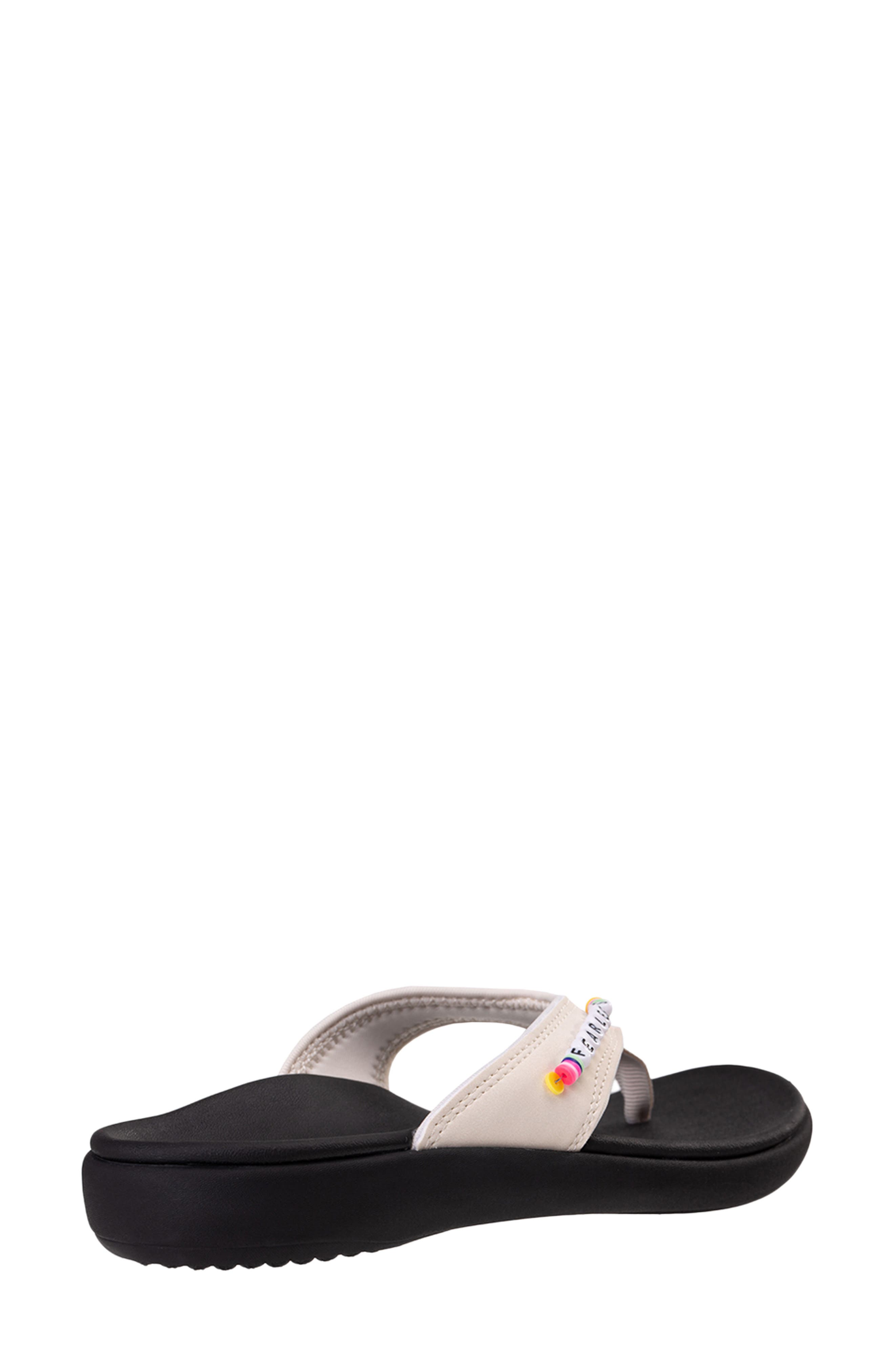 Yumi Friendship Fearless Beaded Flip Flop, Alternate, color, CREAM