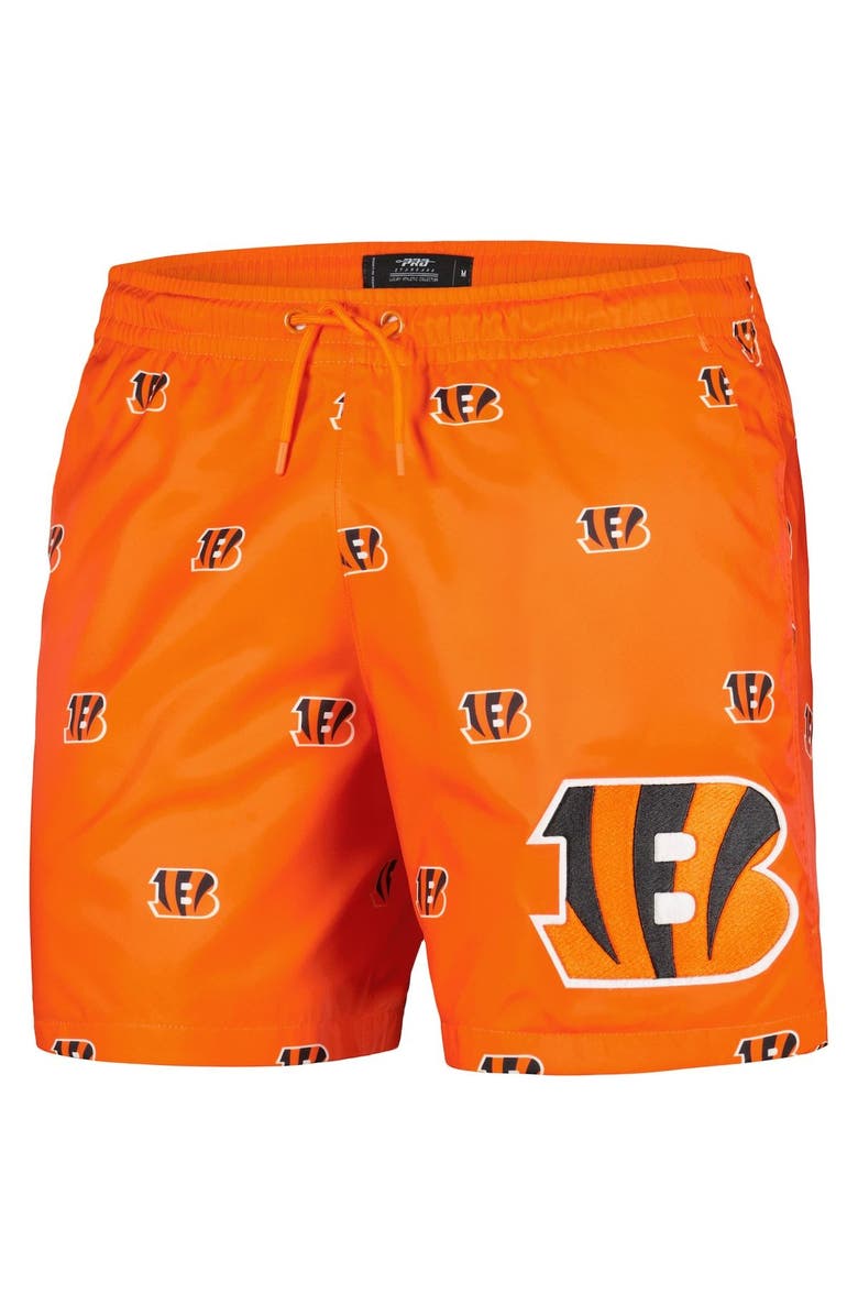 PRO STANDARD Men's Pro Standard  Orange Cincinnati Bengals Allover Print Mini Logo Shorts, Alternate, color, Orange