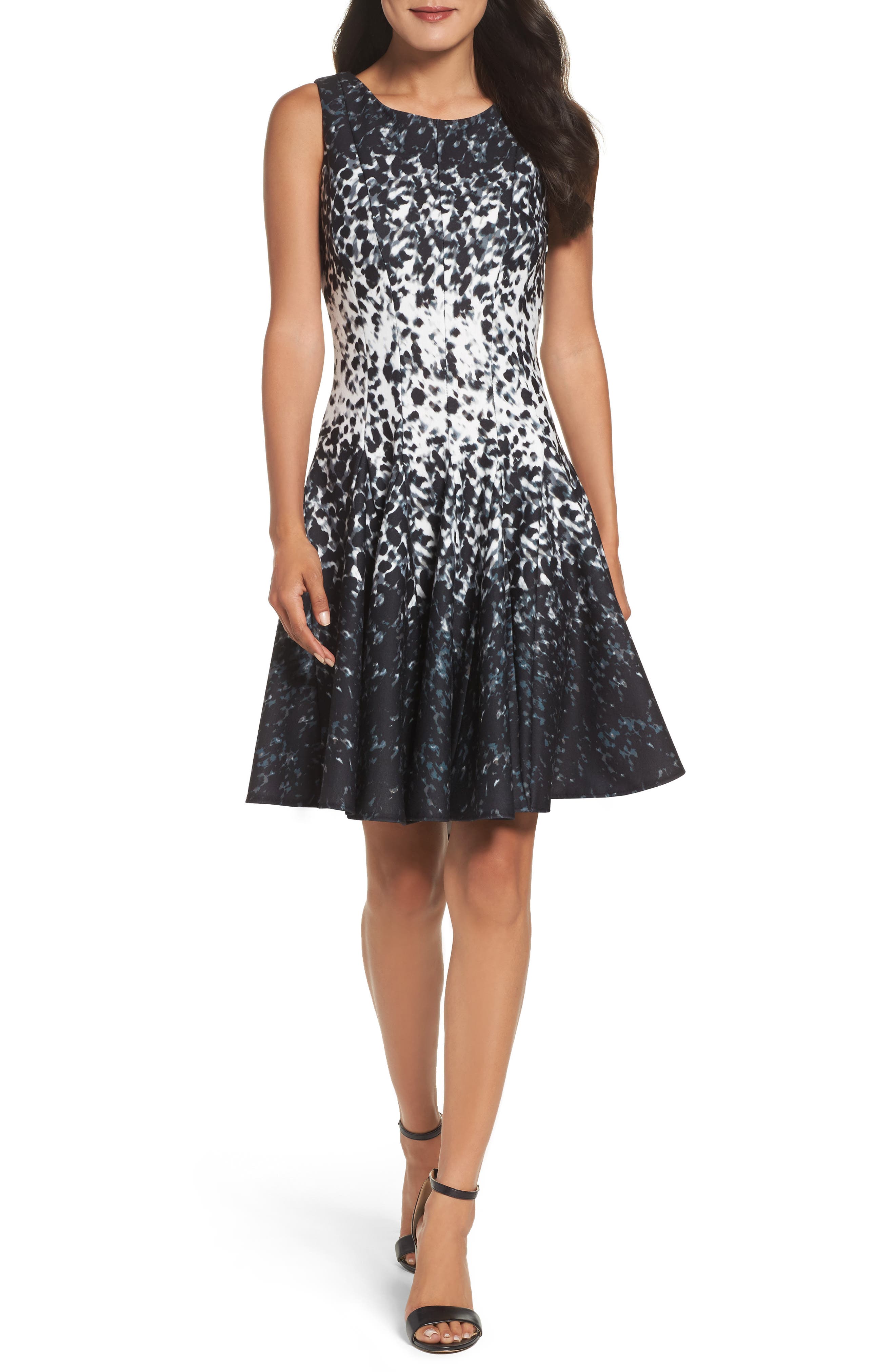 Eliza J Ponte Fit & Flare Dress