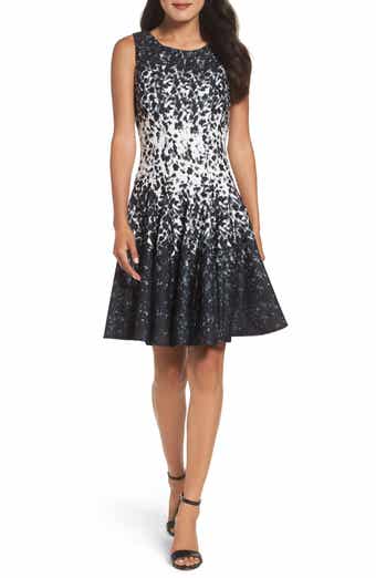 Eliza J Ponte Fit & Flare Dress