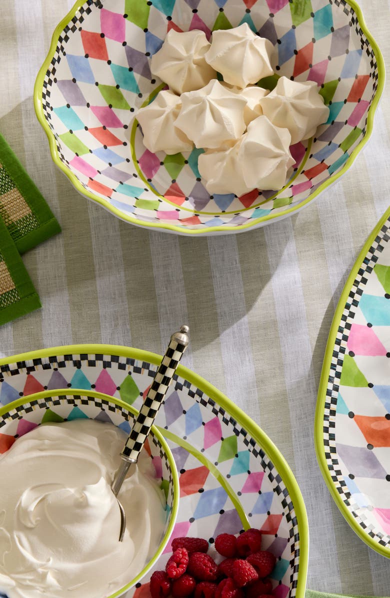 MACKENZIE CHILDS Palm Springs Melamine Serving Bowl, Alternate, color, White Multi