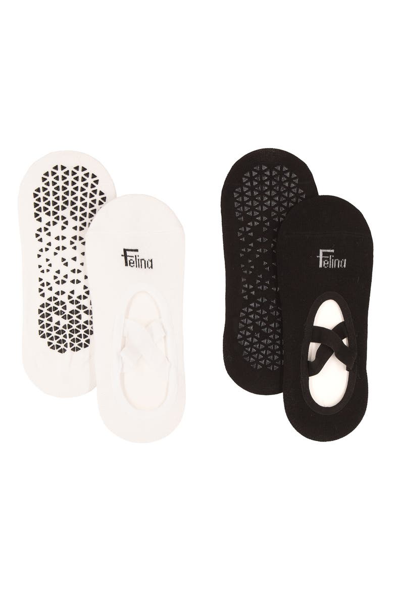 2-Pack Pilates Socks, Main, color, BLACK/ WHITE