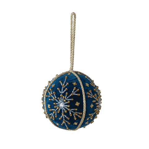 Velvet Snowflake Ball Ornament