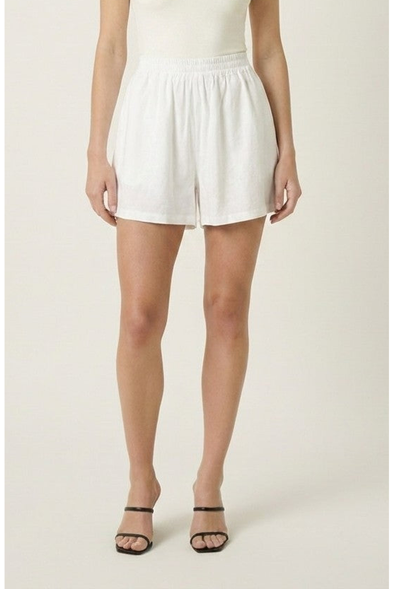 High Waist Relaxed Fit Summer Shorts, Main, color, White