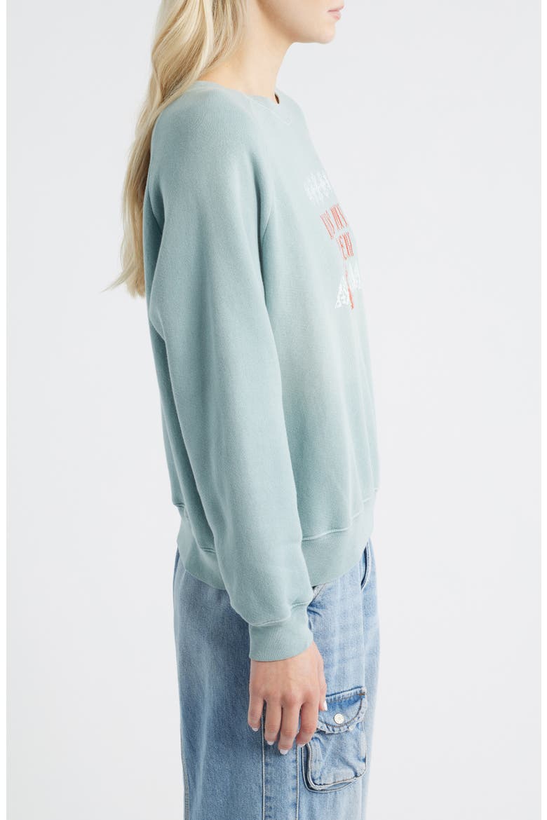 Kiss my Shrunken Cotton Blend Fleece Sweatshirt, Alternate, color, ETHEREAL BLUE