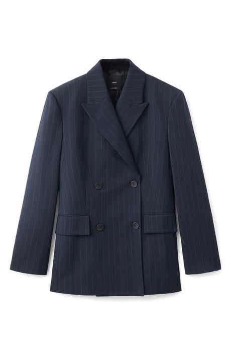 MANGO Selection Pinstripe Double Breasted Blazer
