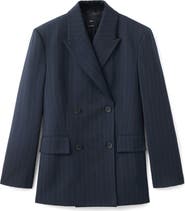 MANGO Selection Pinstripe Double Breasted Blazer