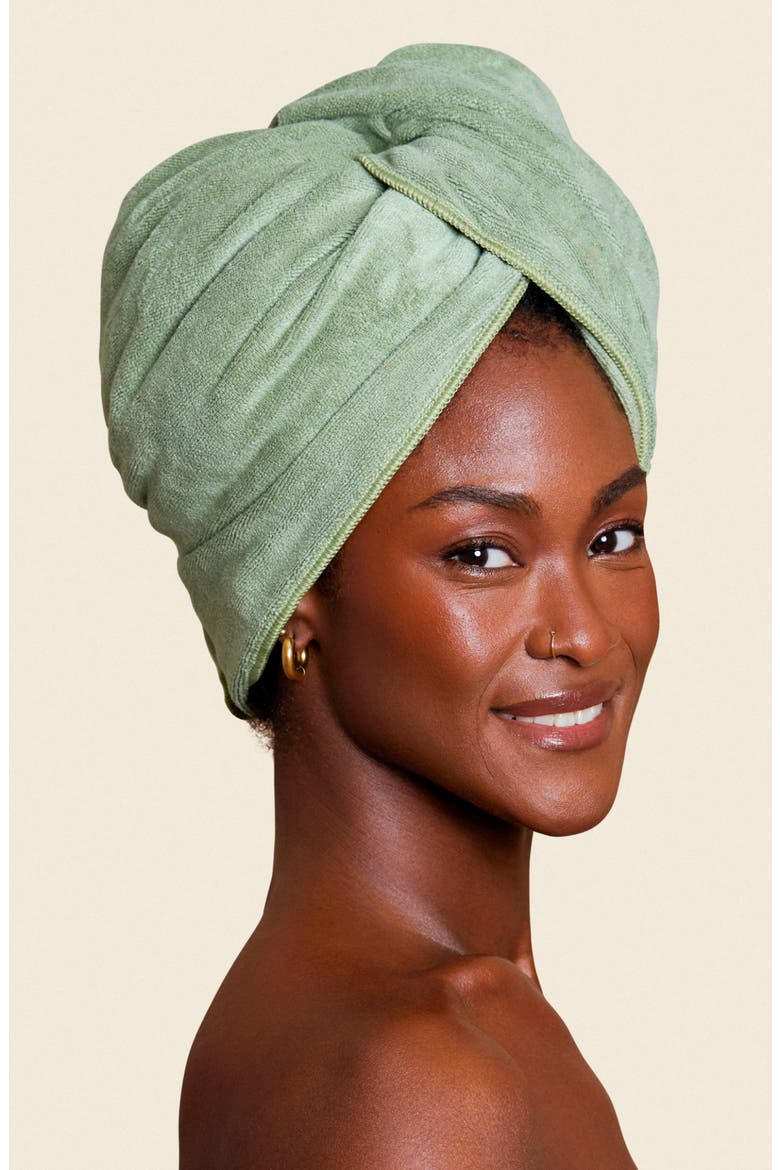 Microfiber Towel Wrap, Alternate, color, SAGE GREEN