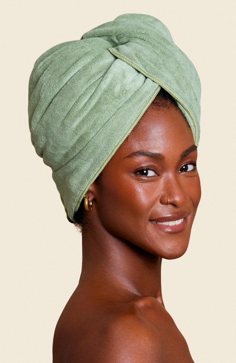 RIZOS CURLS Microfiber Towel Wrap, Alternate, color, Sage Green