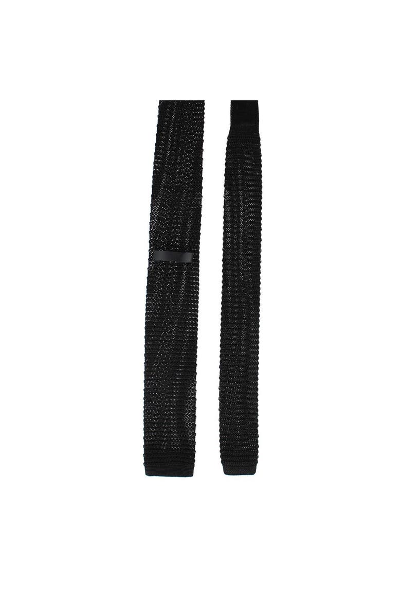Zion Knit Silk Solid Colored Necktie, Alternate, color, Black