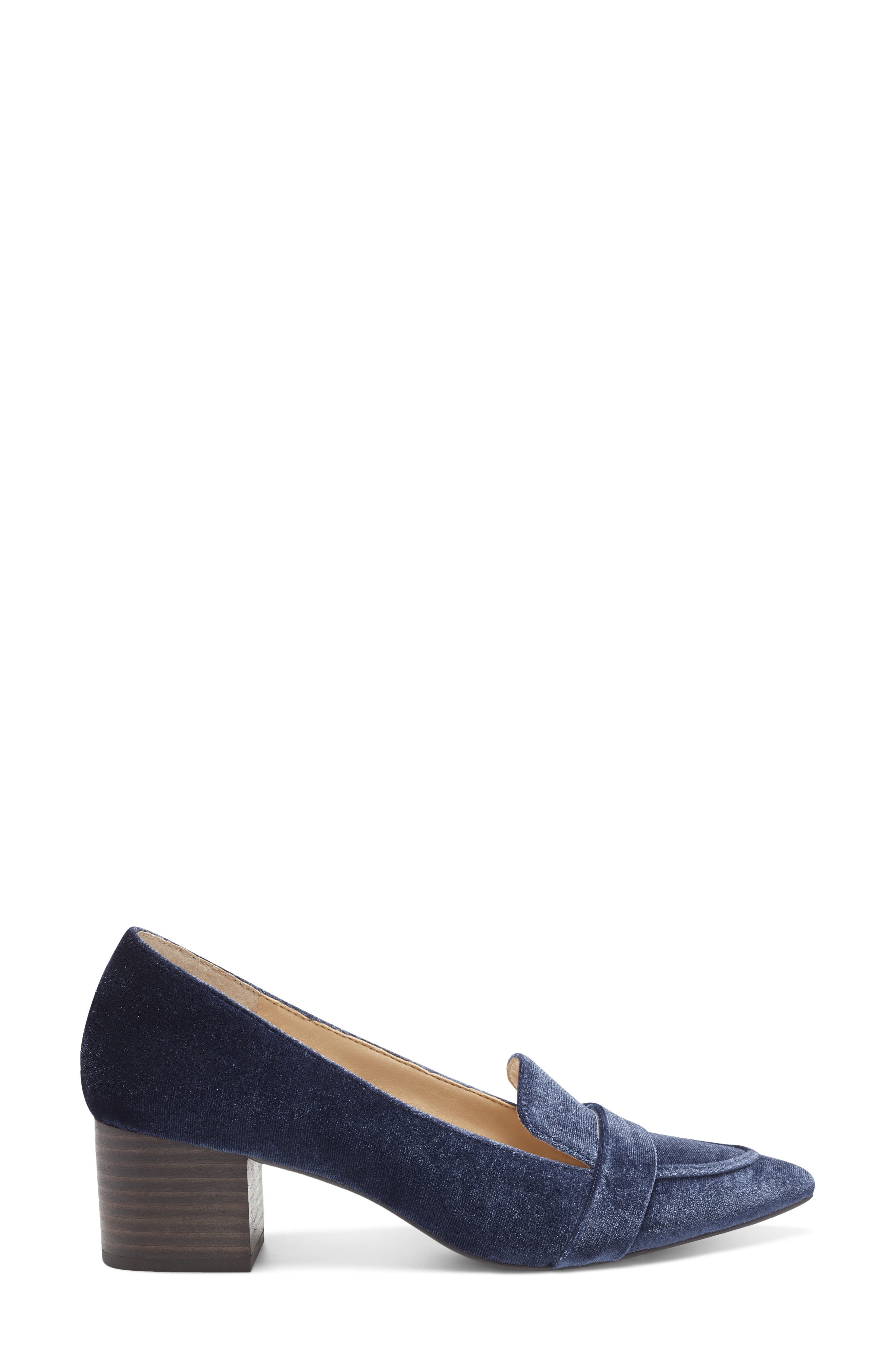 Karoleena Block Heel Pump, Alternate, color, OXFORD BLUE VELVET