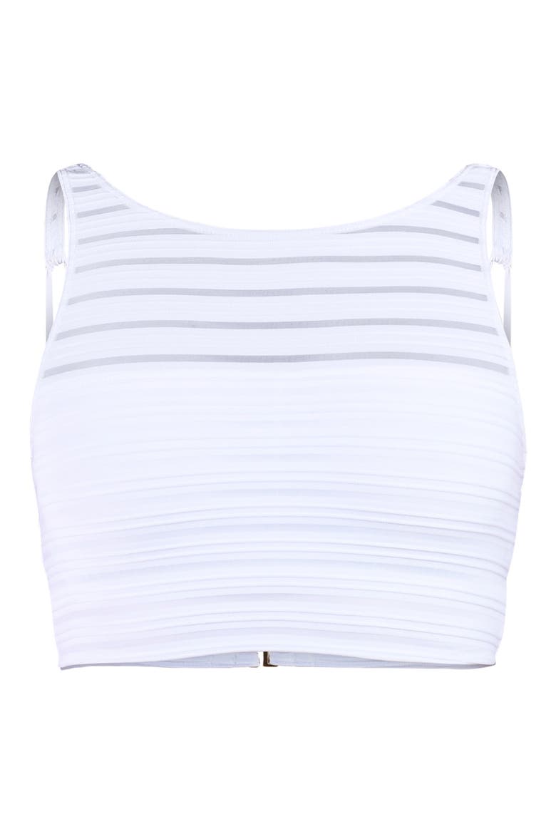 Fluid Lines Longline Bikini Top, Alternate, color, WHITE