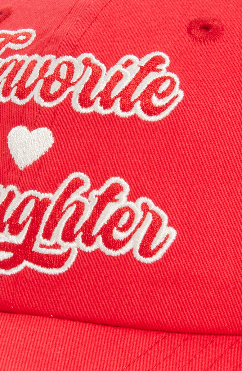 Favorite Daughter Valentine Logo Cotton Twill Baseball Cap, Alternate, color, Red