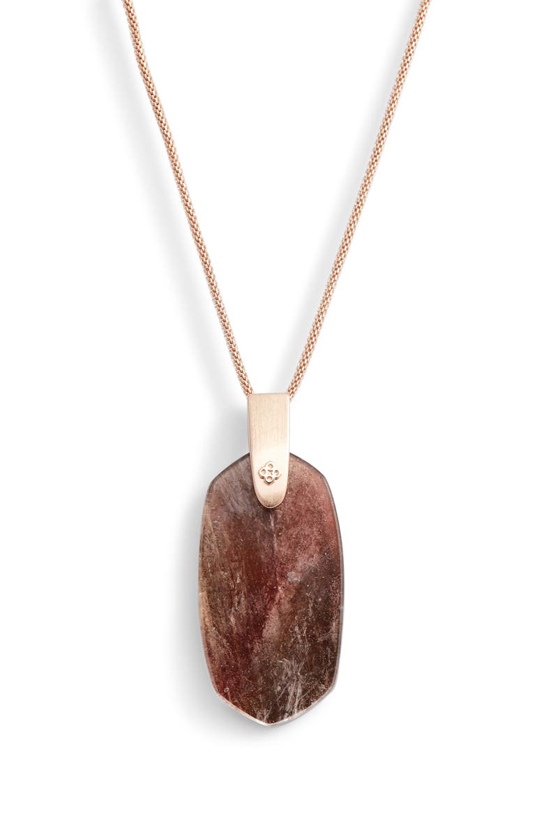 Kendra Scott Inez Pendant Necklace, Alternate, color, Sable Mica/ Rose Gold