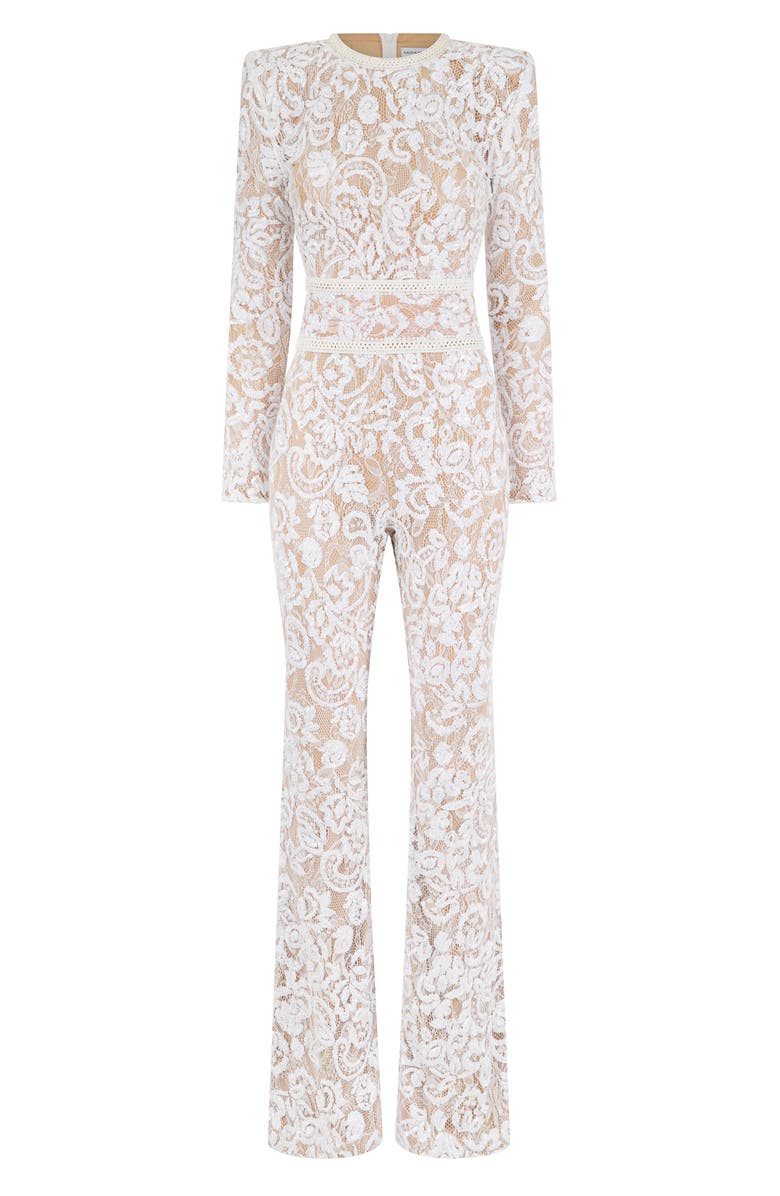 NADINE MERABI Bella Long Sleeve Lace Jumpsuit, Alternate, color,