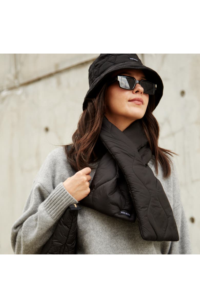 Youzey Puffer Scarf, Alternate, color, Black