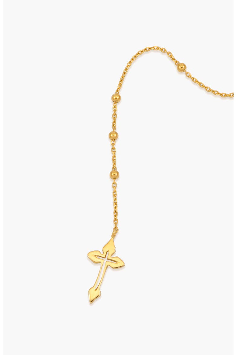 Cross Lariet Necklace In Gold, Alternate, color, Gold