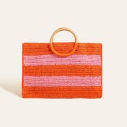 Zsa Zsa Zsu Delhi 100% Raffia Tote Bag 17X11 In