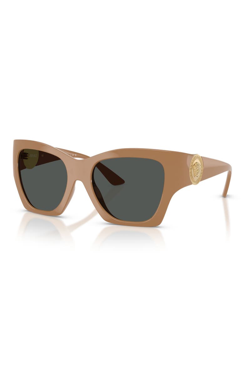 54mm Irregular Sunglasses, Alternate, color, DARK GREY