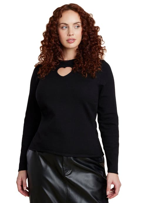 Heart Cut Out Sweater (Plus)