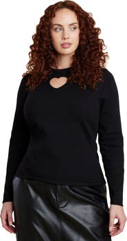 ELOQUII Heart Cut Out Sweater