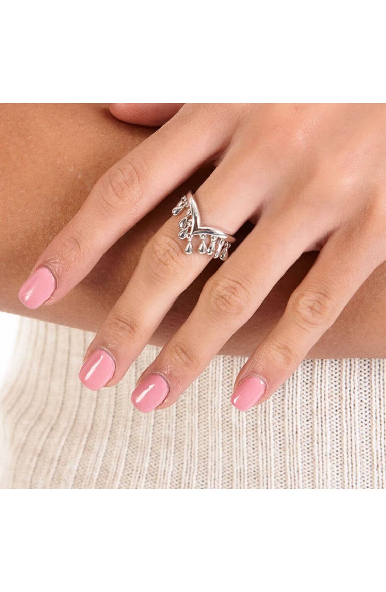 Lucy Quartermaine Wishbone Tear Drop Ring, Alternate, color, Sterling Silver