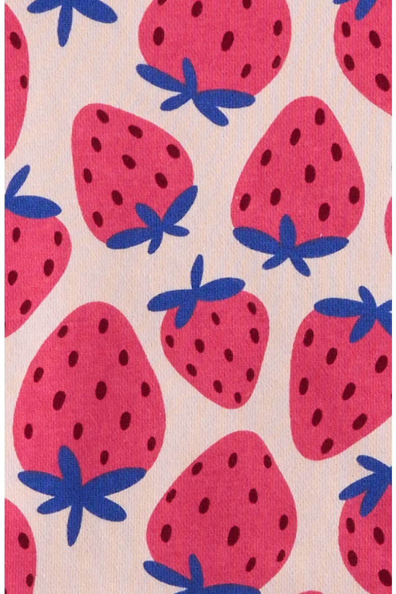 Scallop Hem Cotton Blend Top & Pants Set, Alternate, color, PINK BALM COOL STRAWBERRIES