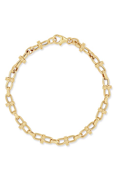 Men's 14K Gold Wrapped Link Chain Bracelet