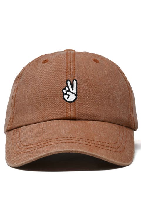 Peace Sign Embroidered Dad Hat