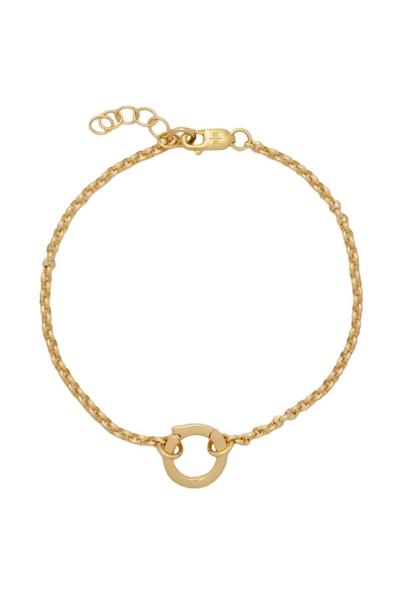 Rolo Charm Bracelet with Link Lock, Main, color, Gold Filled