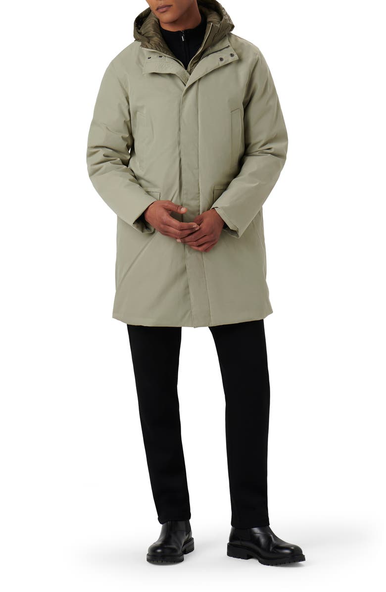 Bugatchi Water Resistant Jacket with Removable Hooded Bib, Alternate, color,