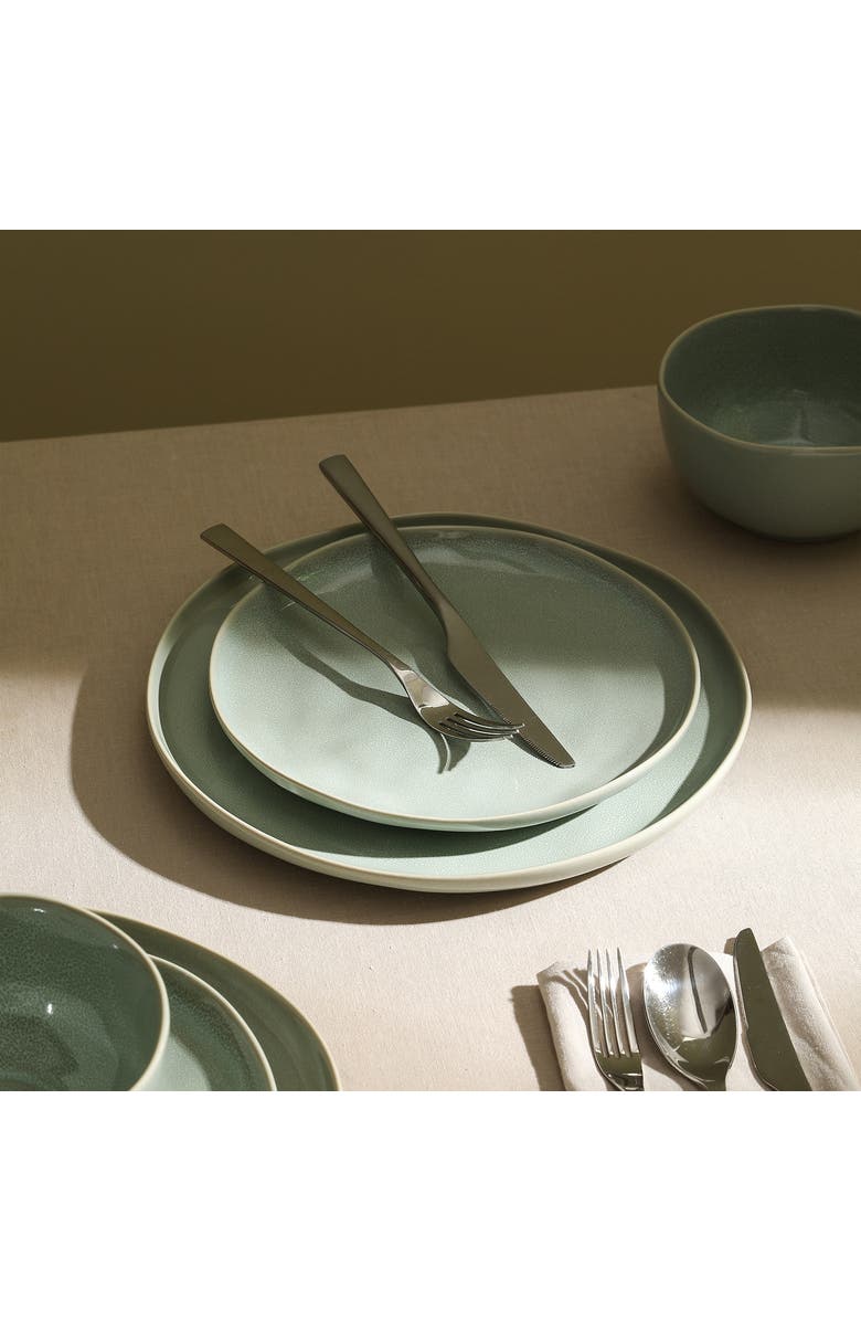 Stone Lain Mirella Stoneware 12-Piece Dinnerware Set, Alternate, color, Light Green