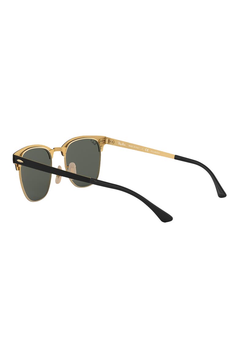 Clubmaster Metal 58mm Polarized Square Sunglasses, Alternate, color, GOLD/ BLACK/ GREEN